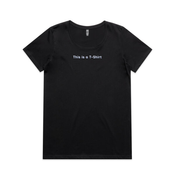 This is a scoop-neck women's [lowercase] T-Shirt Thumbnail